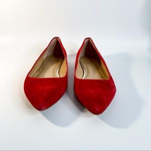 Banana republic sole mate red suede pointed flas